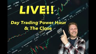 LIVE DAY TRADING POWER HOUR & THE CLOSE! | S&P 500 | NASDAQ | $PEGY | $AMD | $SE | $QH |