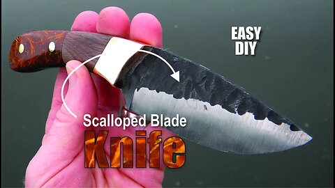 How to make a Knife with a dark scalloped blade texture