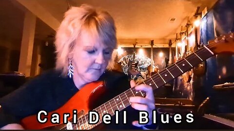 Blues Guitar Solo Improv Jam- Cari Dell (Female Lead Guitarist)