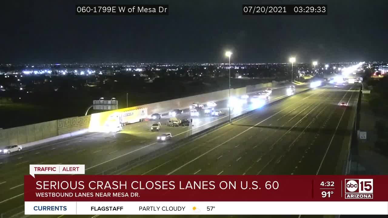 Injuries reported after crash on US-60 near Mesa Drive