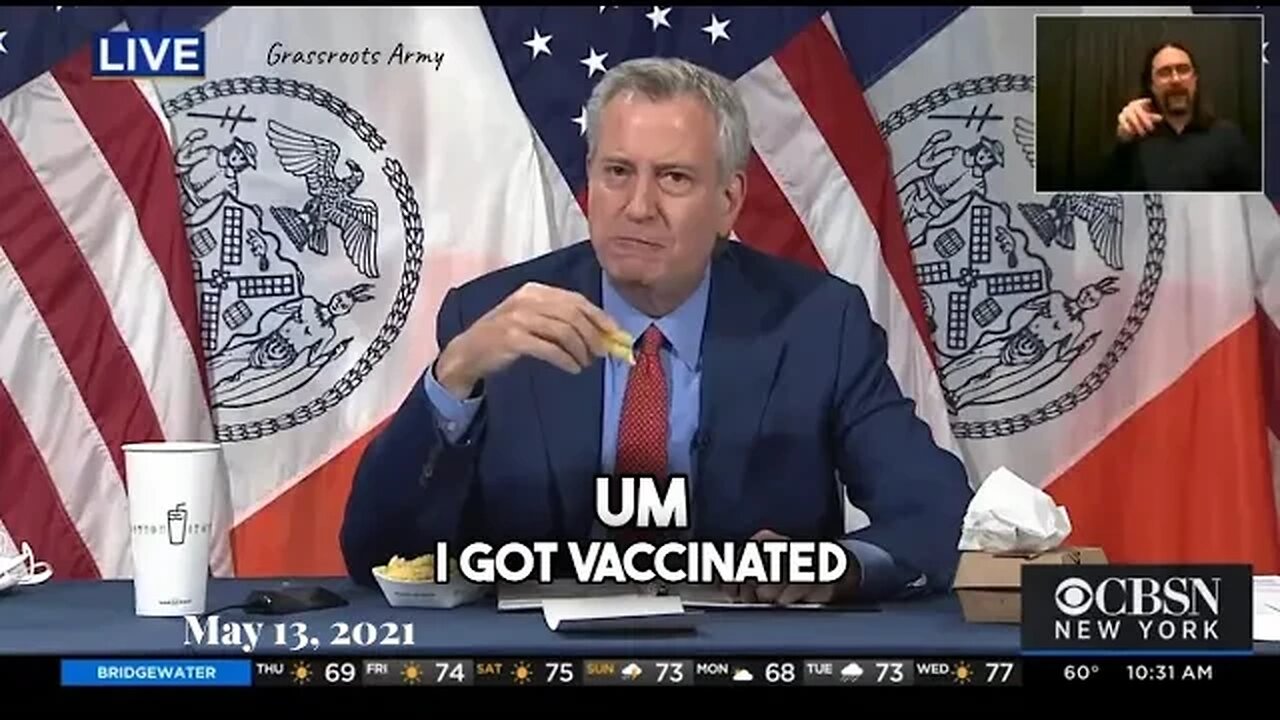 FLASHBACK: New York Mayor Bill De Blasio Tempts New Yorkers With Free Fries: "Mmm, Vaccinations"