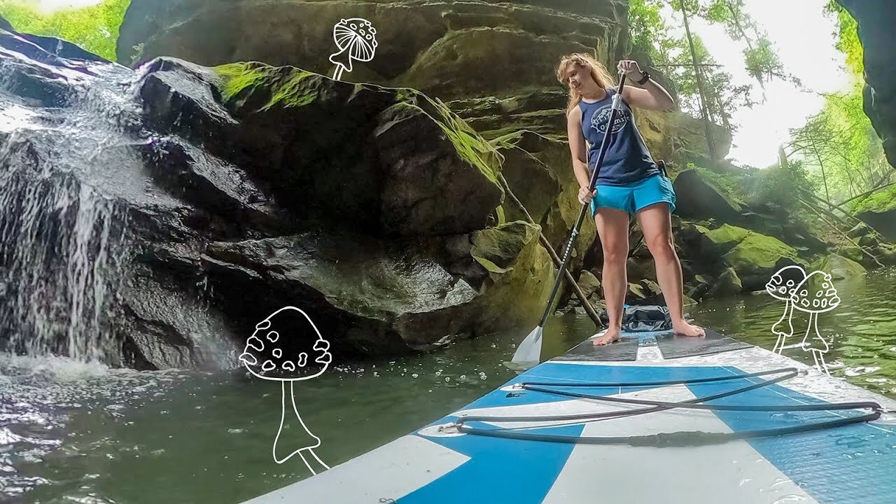 Stand Up Paddle Boarding to a Hidden Waterfall - Grotto Falls, Grayson Lake Kentucky