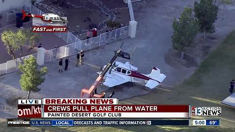 Plane pulled out of water at golf course