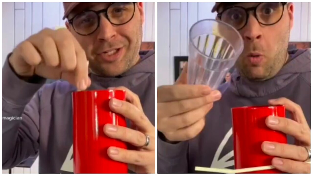 Magic trick using empty glass