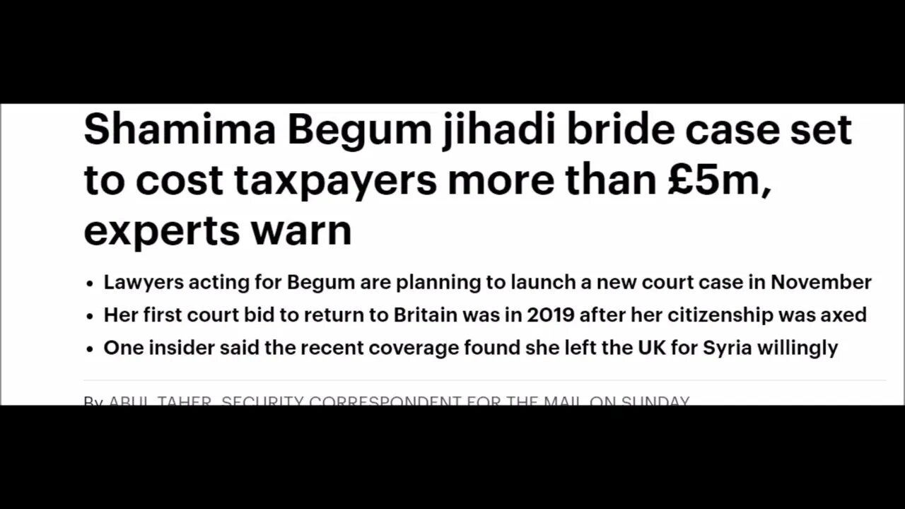 13th Sept 2022 – Why Shamima Begum should be allowed back to the UK