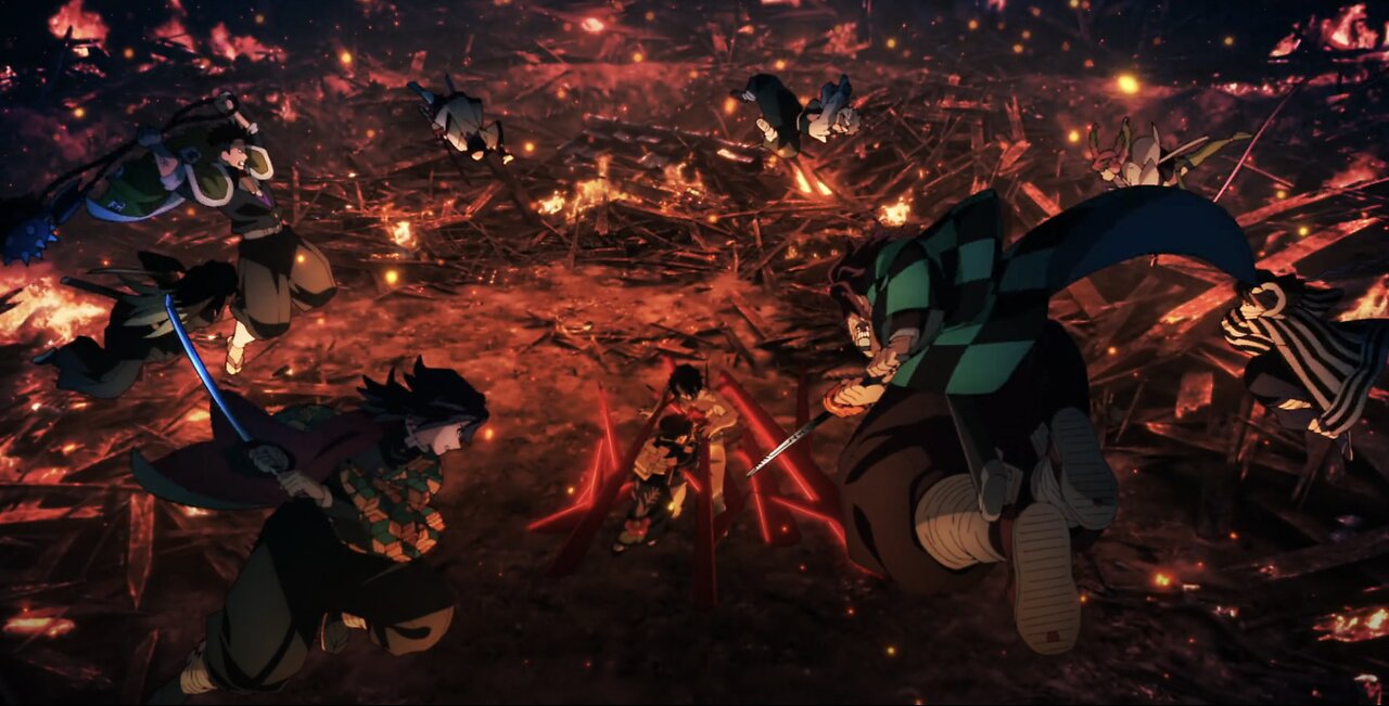 All the Hashira trying to kill Muzan!