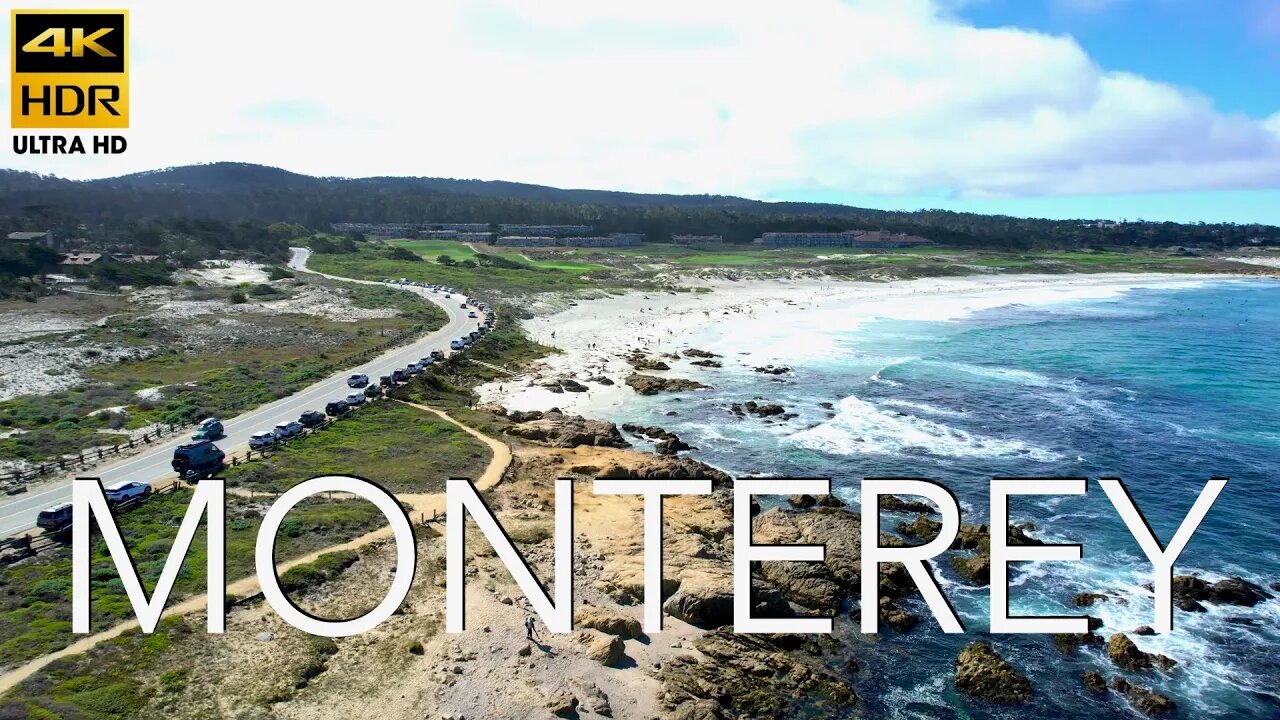 2022 Flying over #monterey #california, Asilomar, #pebblebeach 4K HDR DJI AIR drone video 😎