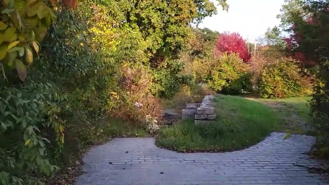 Tricentennial Park on Blackstone River in Sutton Massachusetts in Autumn Foliage