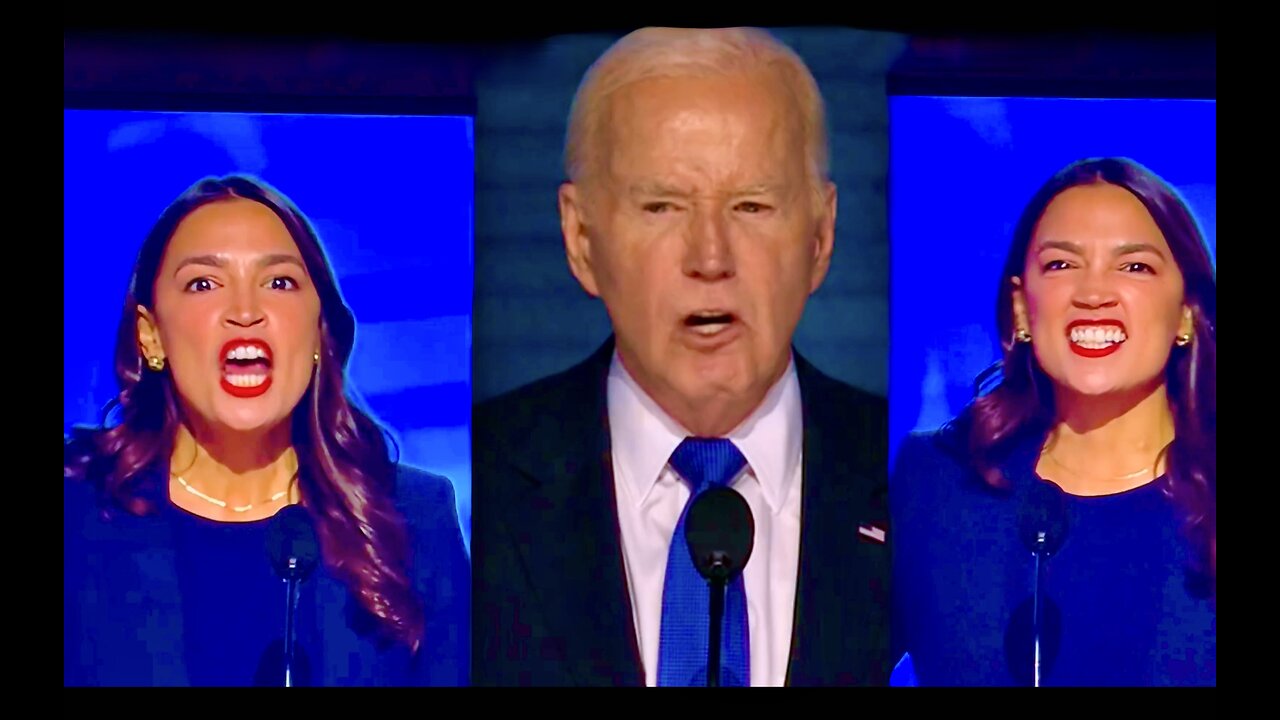 Horse Mouth AOC Steals DNC Clown Show From Fake Biden Screaming About Zionist Donald Trump