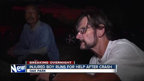 Boy hurt, father flees after Oak Park car crash