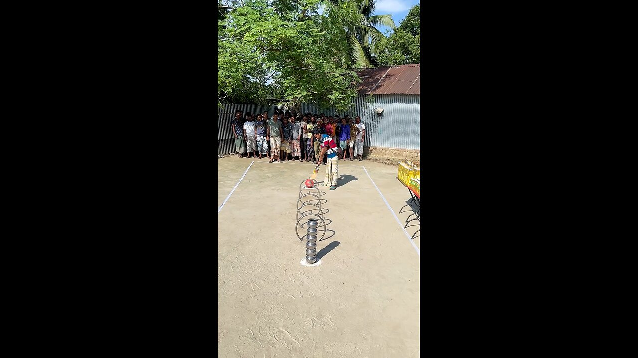 Shot the football with cricket bat challenge