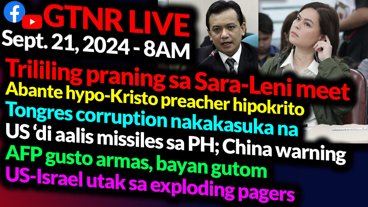 Trillanes Praning Sa Sara-Leni Meet | US ayaw alisin missiles sa Pinas | GTNR with Mentong and Ado