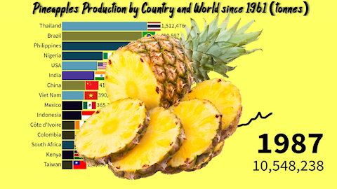 🍍 Pineapples Production by Country and World since 1961