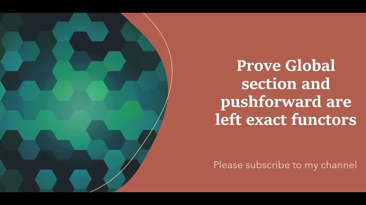 Prove Global section and pushforward are left exact functors