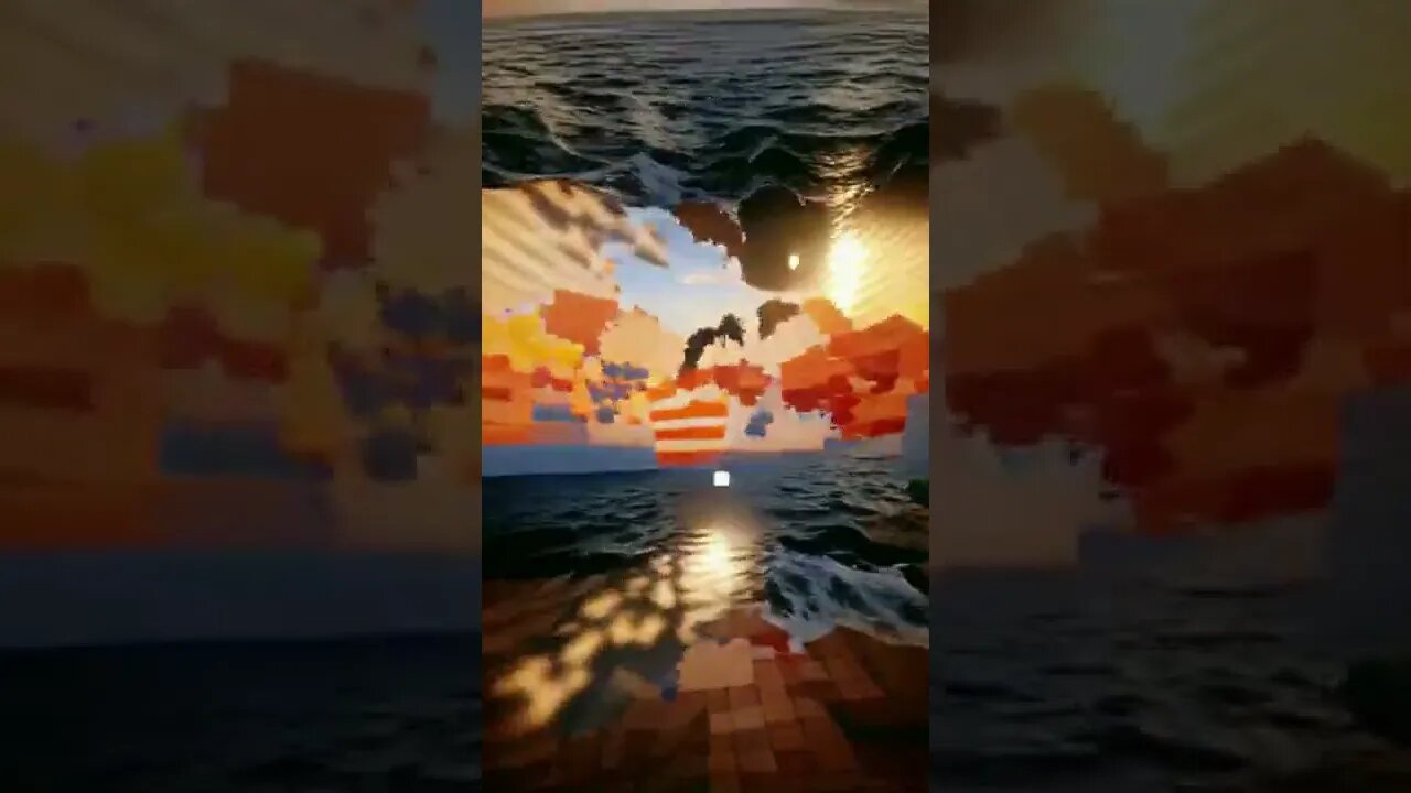 Pixelated sunset over the ocean - art -#shorts #animation #art #anime #painting