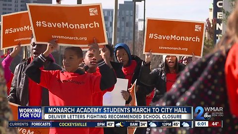 Baltimore students deliver petitions to save Monarch Academy Baltimore