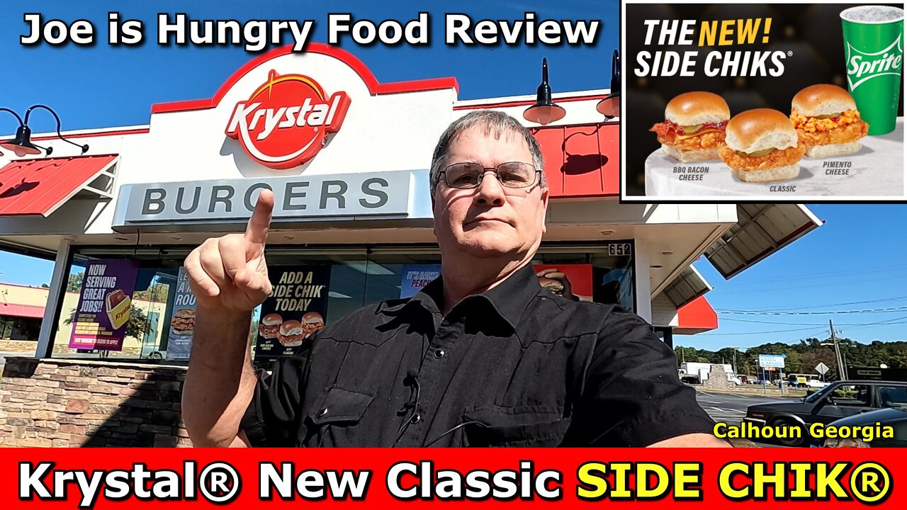 Krystal® New Classic Side CHIK® Chicken Sandwich Review | Chicken® Sandwich | Joe is Hungry 🐔🐔🥪🥪