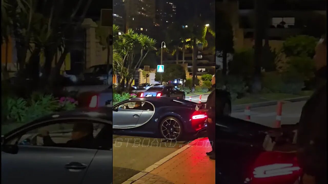 😱1500 HP Bugatti Chiron coming in hot for the nightclub #bugatti #chiron #bugattichiron #w16 #rivie