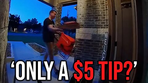 Dumb DoorDash Driver Loses Job Coping Over $5 Tip...