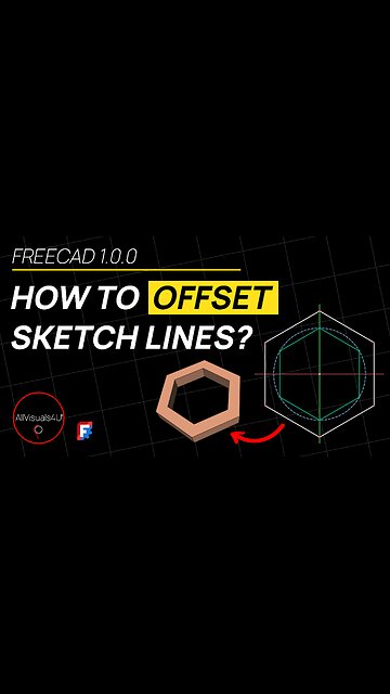 🙏 Offset Sketch Lines In FreeCAD 1.0 - FreeCAD Offset Sketch - FreeCAD Sketcher Offset | #Shorts