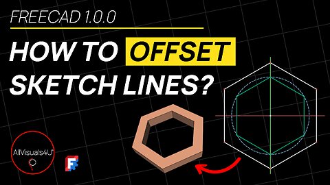 🙏 Offset Sketch Lines In FreeCAD 1.0 - FreeCAD Offset Sketch - FreeCAD Sketcher Offset | #Shorts