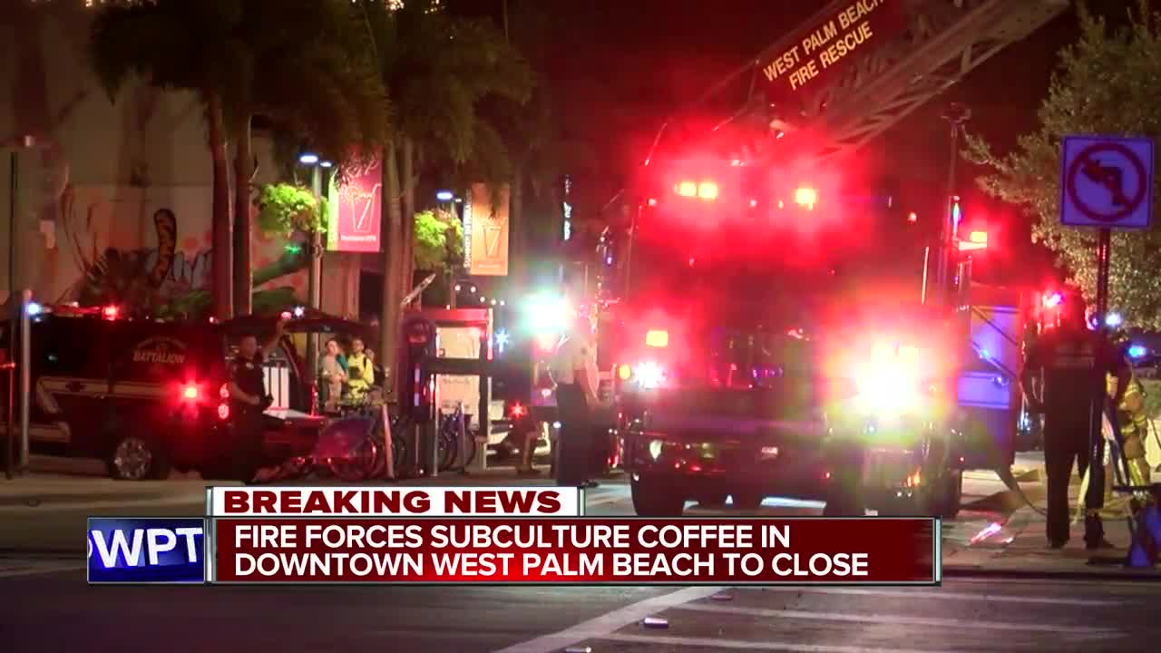 Fire damages Subculture Coffee shop in downtown West Palm Beach