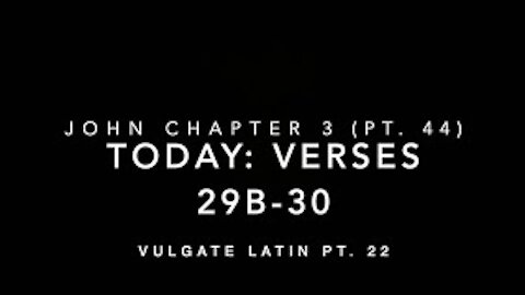 John Ch 3 Part 44 Verses 29b–30 (Vulgate 22)