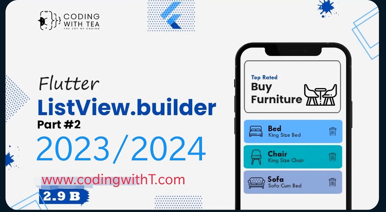 2.9 (b) - Flutter List View Builder | Flutter Tutorials for beginners 2024-2025