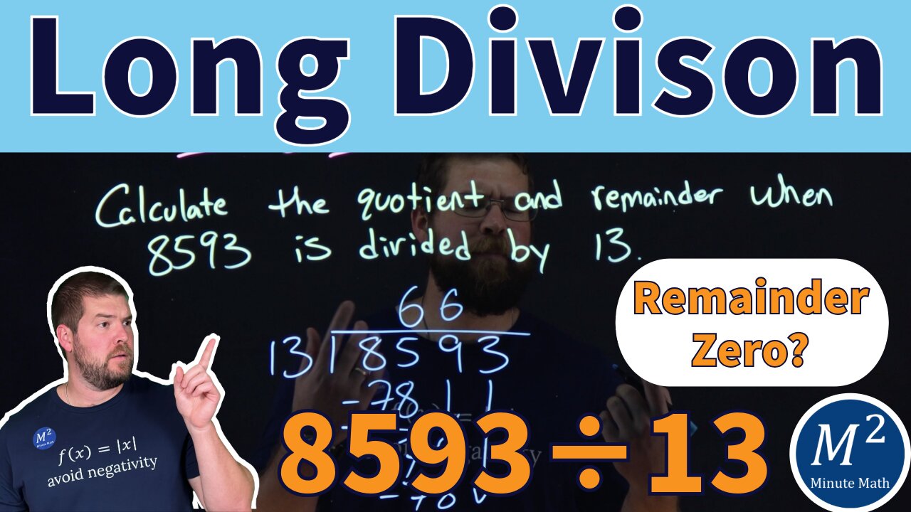 Long Division with Remainders: Solving 8593 ÷ 13!