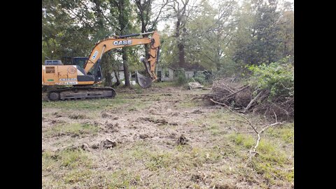 Old Man Cleaning Up Brush Piles .