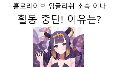 니노마에 이나니스 갑작스러운 활동 중지! 그 이유는!?