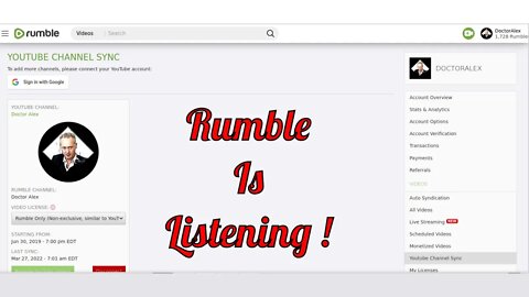 Rumble Is Listening !
