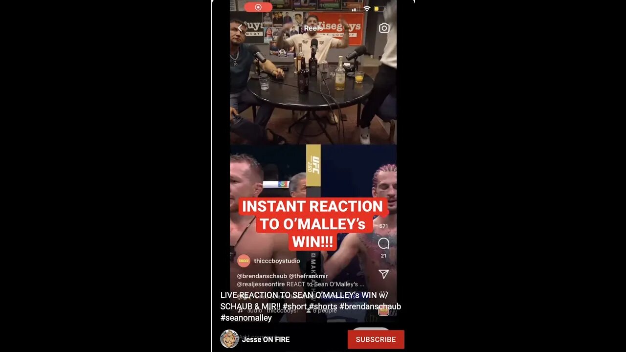 LIVE REACTION TO SEAN O’MALLEY’s WIN w/ SCHAUB & MIR!! #short #shorts #brendanschaub #seanomalley