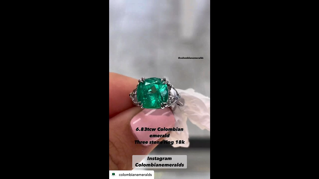 Process of hand making three stone cushion emerald & diamond engagement ring how is made