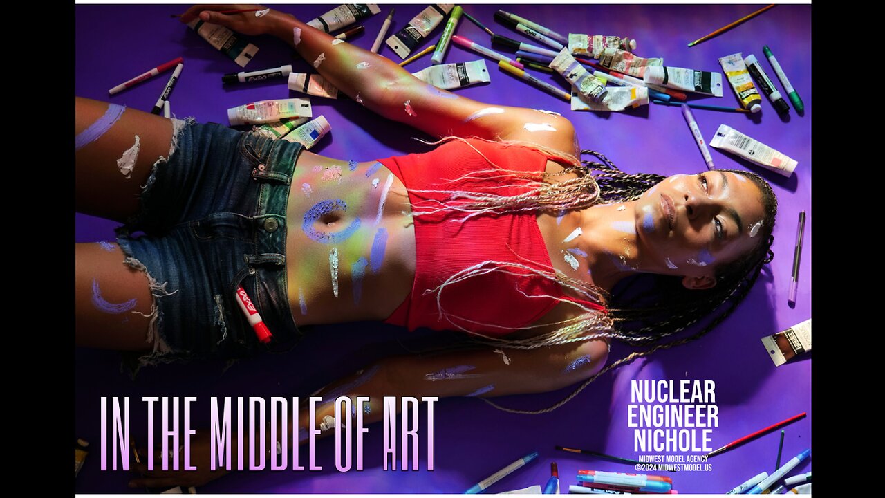 Nichole on the Floor - In the Middle of Art - Midwest Model Agency