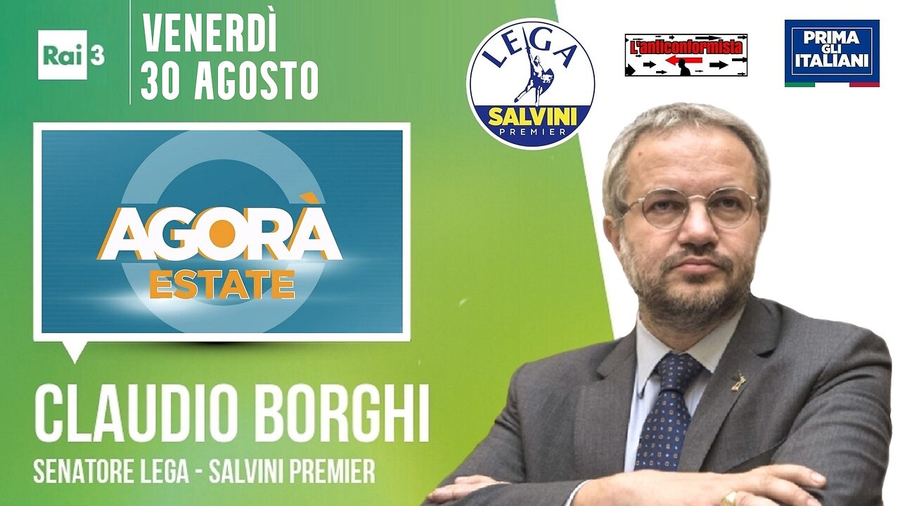 🔴 Interventi del Sen. Claudio Borghi ospite nella trasmissione "Agorà Estate" del 30.08.2024