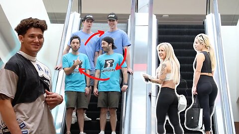 TIME TRAVELLER ON THE ESCALATORS-DOUBLE TWINS PRANK!