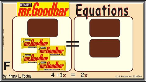 VISUAL mrGOODBAR 4+1x=2x EQUATION _ SOLVING BASIC EQUATIONS _ SOLVING BASIC WORD PROBLEMS