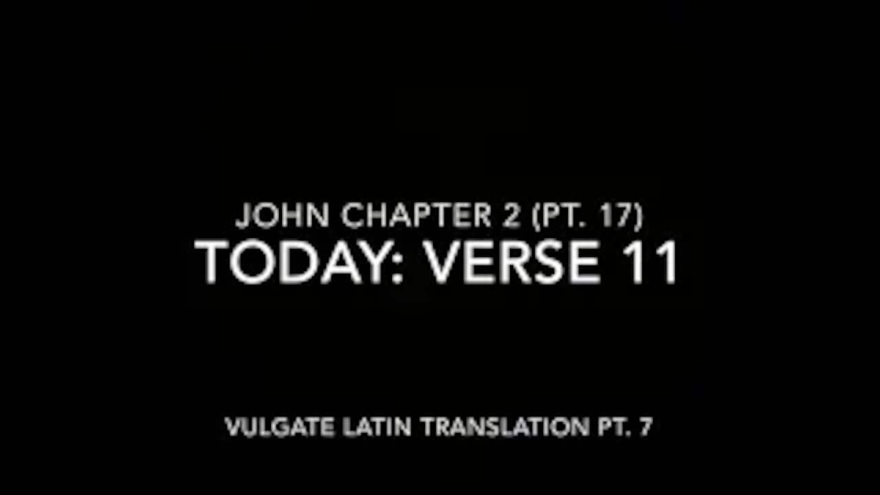 John Ch 2 Pt 17 Verse 11 (Vulgate 7)