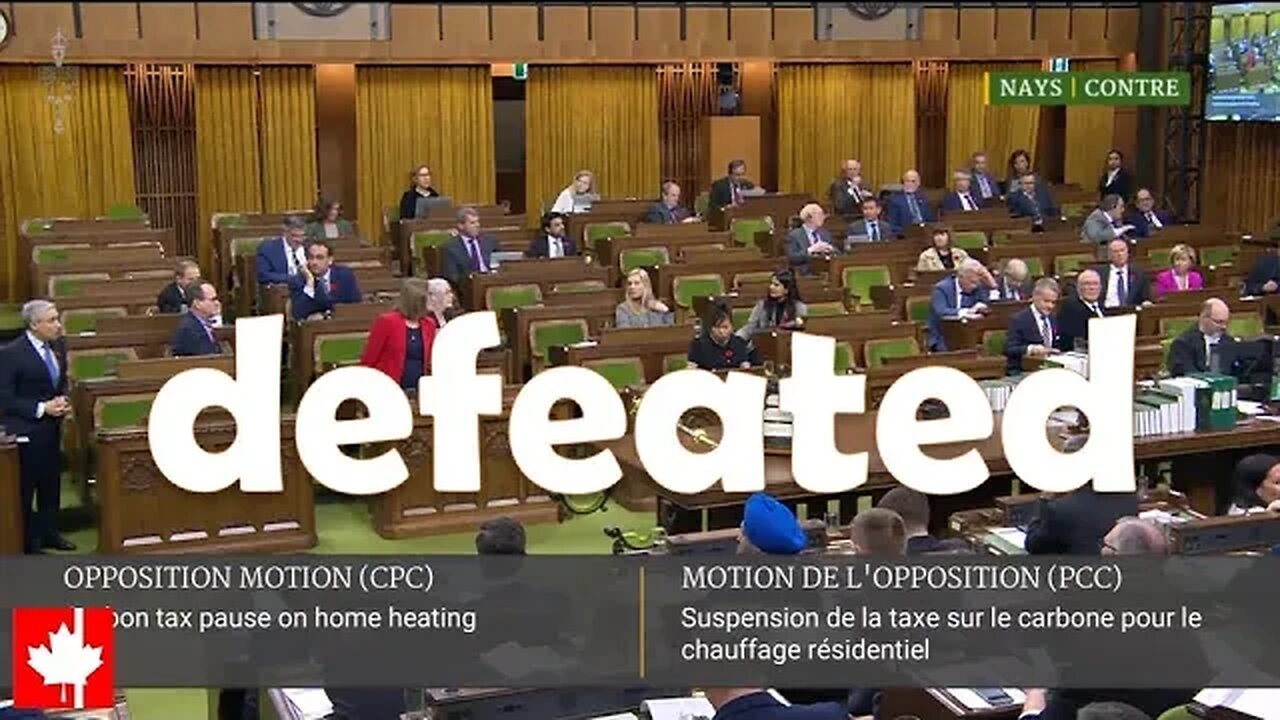 Conservative motion "Carbon tax pause on home heating" defeated, despite NDP support