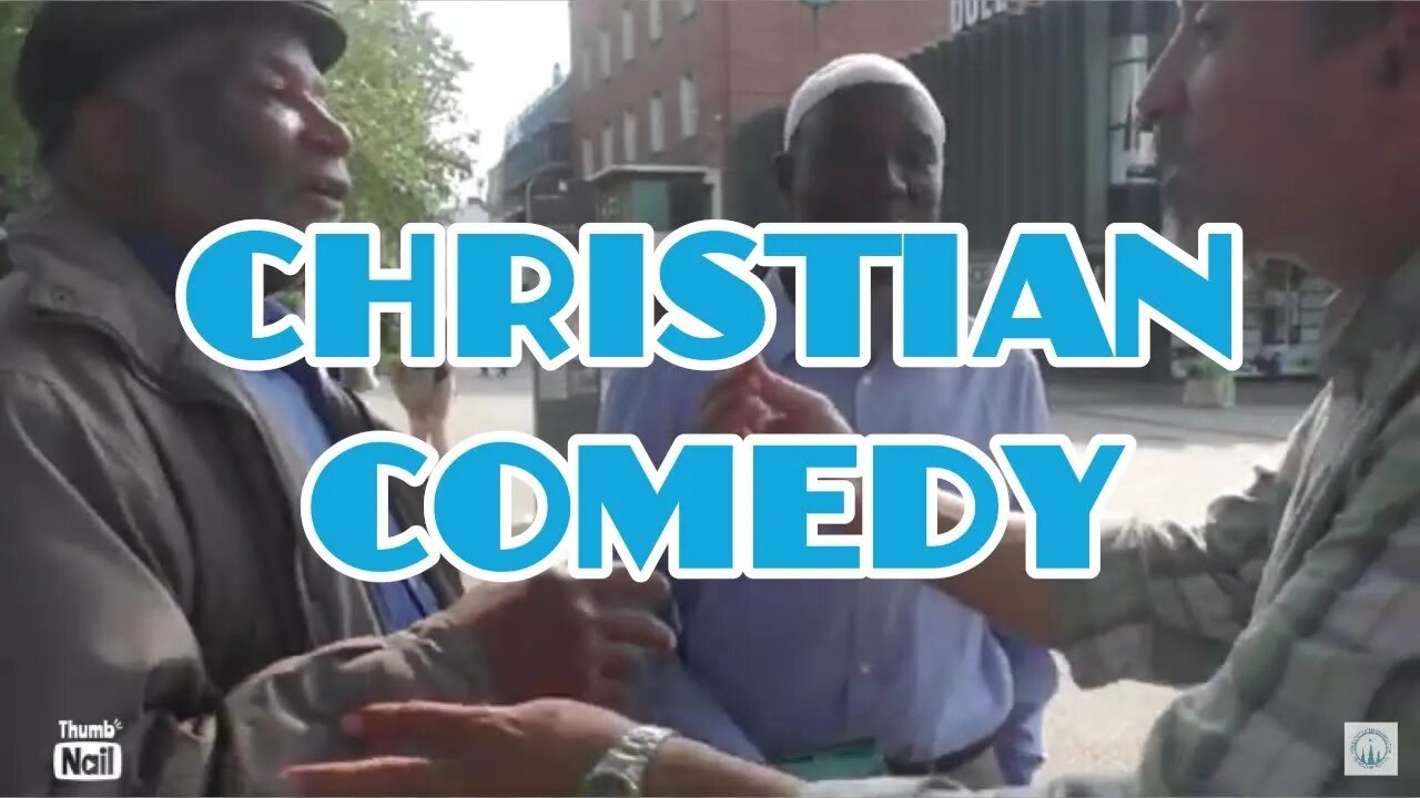 Comedy at the Dawah Stall. Christian preacher makes no sense.