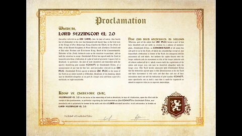 An Important Proclamation