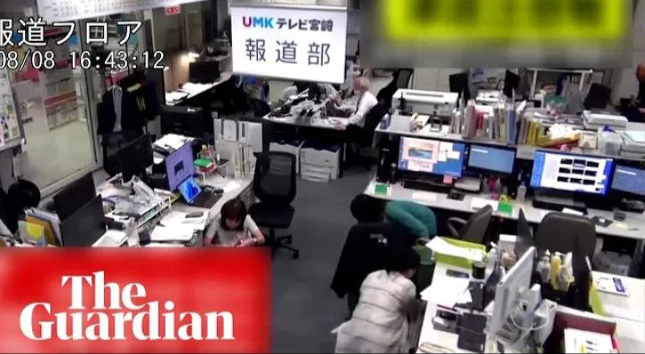 Office workers find cover as 7.1-magnitude quake rocks southern Japan