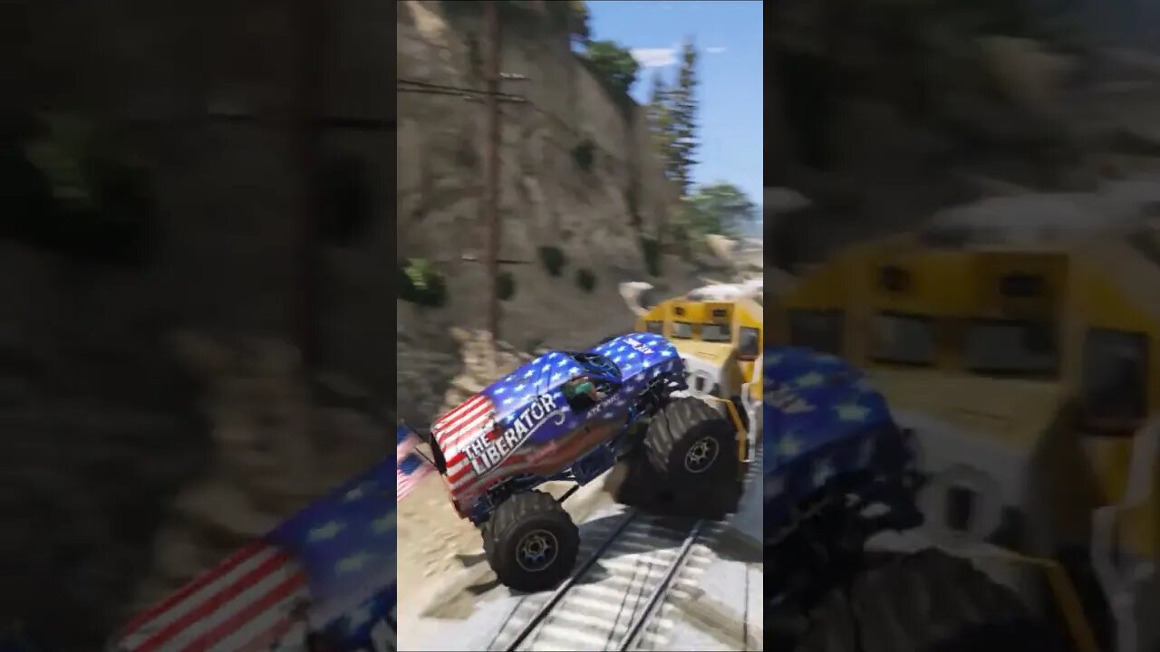 MONSTER TRUCK VS TRAIN !!!