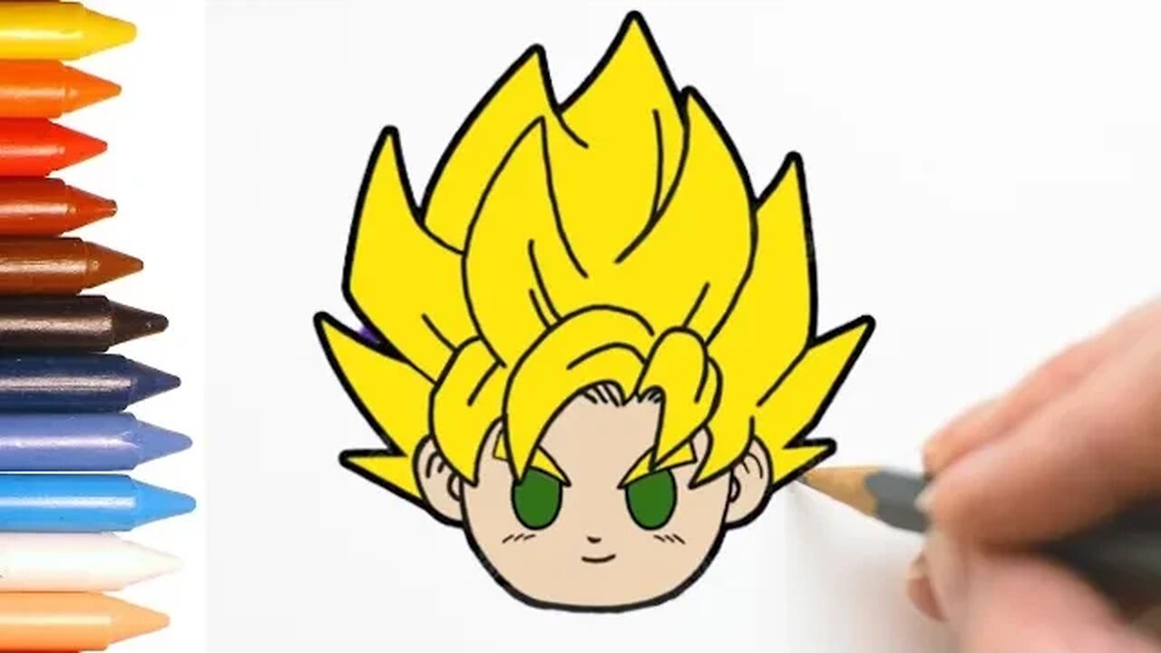 COMO DESENHAR GOKU CHIBI - KAWAII - PASSO A PASSO - FÁCIL