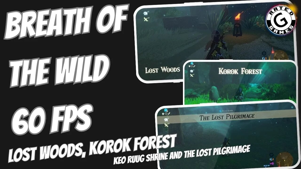 Breath of the Wild 60fps - Lost Woods, Korok Forest, Keo Ruug Shrine, The Lost Pilgrimage