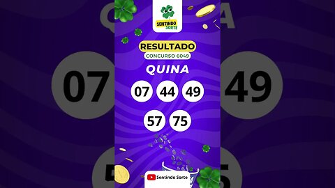 🍀 Resultado QUINA 6049 | Sentindo Sorte #shorts