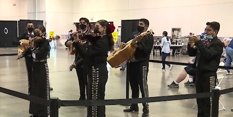 Vaccines and Mariachis at a COVID-19 center in Las Vegas