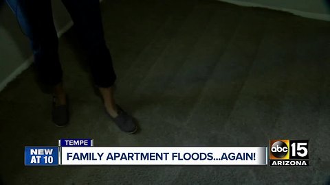 Tempe family's apartment floods again following recent rain storms