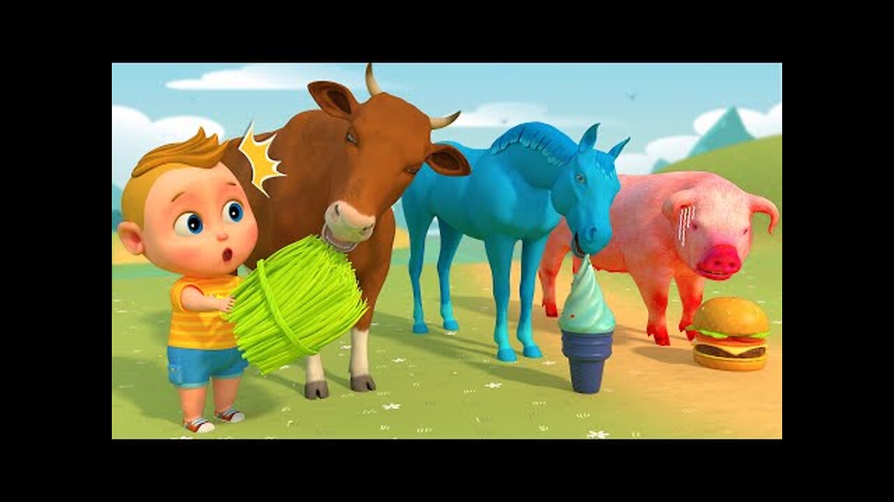 Paint Animals Cow, Pig, Dog, Horse Eating Ice Cream - Funny Zoo Animals Cartoon | Boo Kids Cartoon